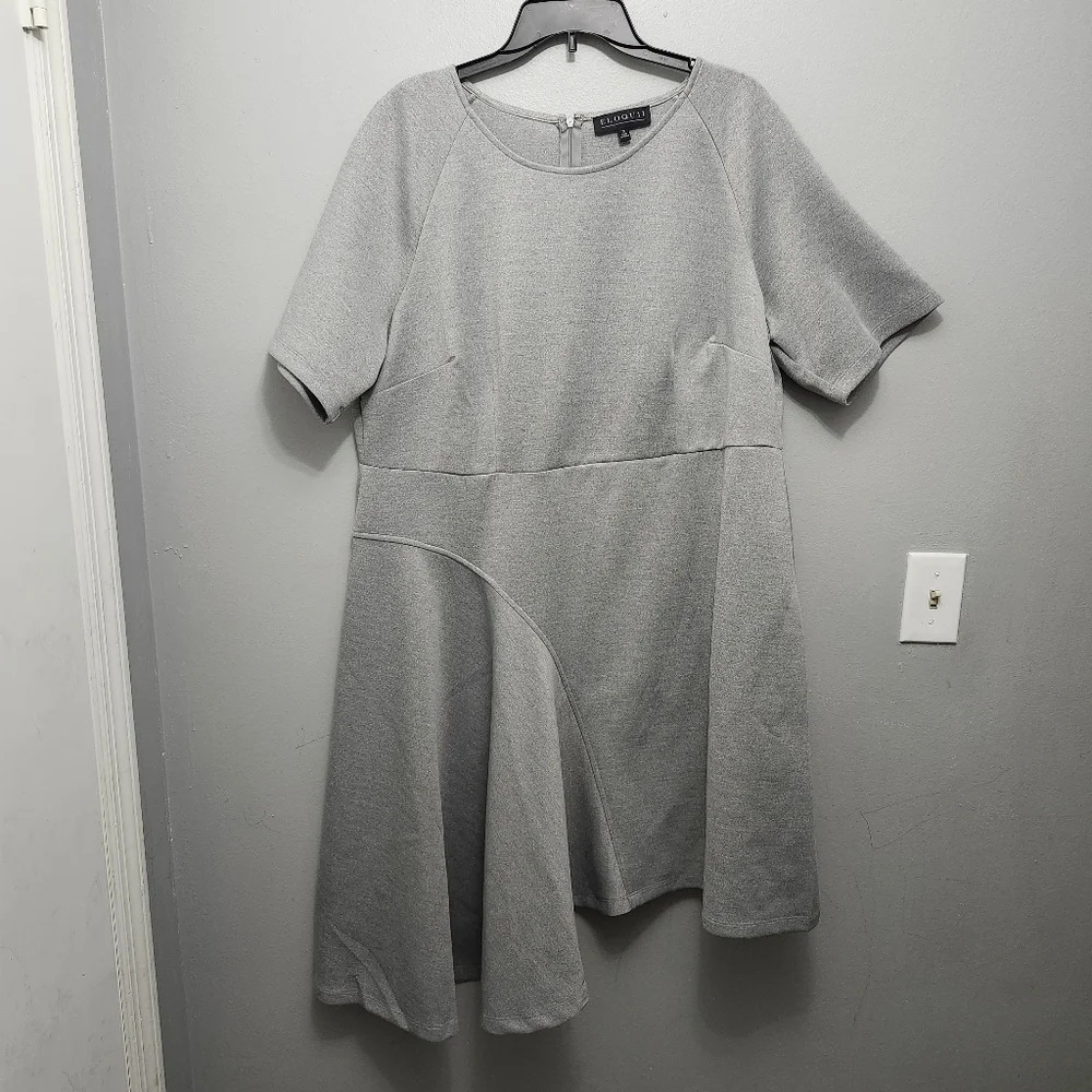 Eloquii women's high low dress size 22 gray lagenlock minimalist